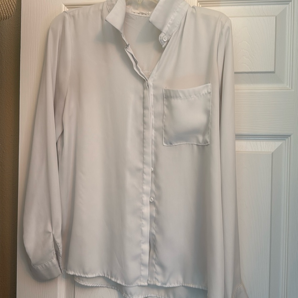 White button-up blouse